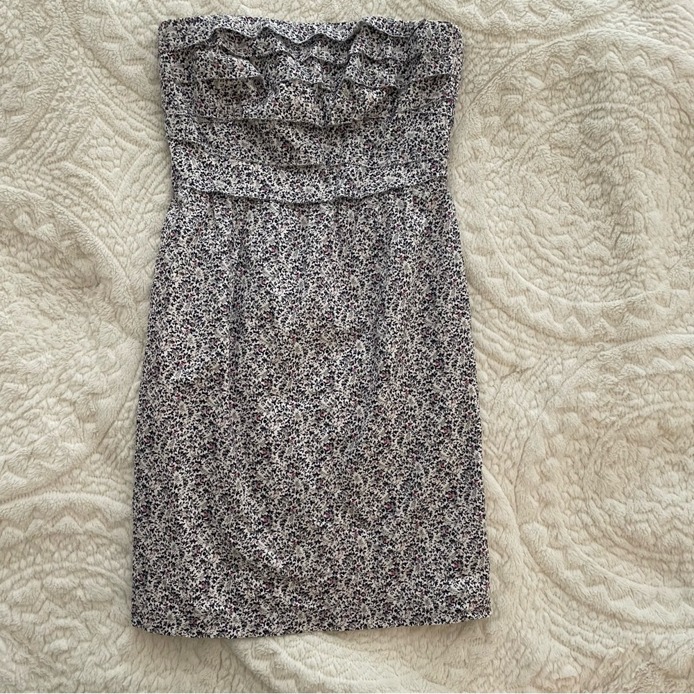 Women’s JCrew Strapless Floral Dress - size 0